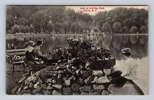 Elmira NY- New York, Lake At Eldridge Park, Antique, Vintage c1909 Postcard picture