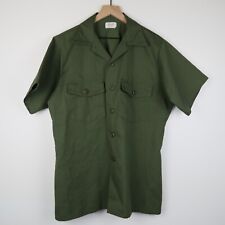 Vintage 80s OG-107 Short Sleeve Military Fatigue Shirt Size XL picture