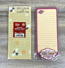 2 Magnetic Note Pads Bees Honeycomb Flowers Colorful NEW in Package Grocery List picture
