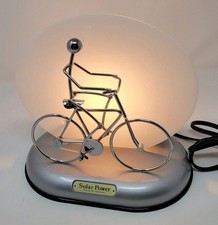 Ishiguro Solar Power Motion Man Pedaling Bicycle Table Lamp Model 20/66 picture
