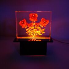 Vintage Mid-Century - Reverse Carved Roses Lucite TV Lamp - WORKING 1950s picture