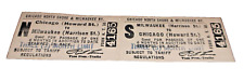 CNS&M NORTH SHORE LINE UNUSED CHICAGO HOWARD STREET TO MILWAUKEE TICKET picture