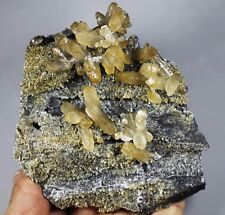 370g Rare Natural Three prismatic Calcite & Limonite Cluster Mineral Specimen picture