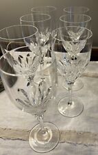 7 Gorham Crystal Diamond Cut Clear  8 3/8” Water Goblets Discontinued 2007 picture