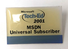 VTG 2001 Microsoft Tech-Ed MSDN Universal Subscriber Advertising Lapel Pin FP20 picture