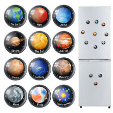 12-Piece Planet Fridge Magnets Solar System Round Refrigerator Magnets picture