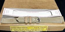 Vintage 1945 NOS WW2 US Military Issue TAN Wristwatch XL Band 16mm 5/8in  B1H picture