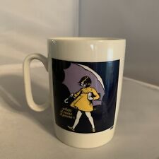 Vtg 1968 Morton Salt Coffee Mug Cup Blue Yellow When It Rains It Pours  picture