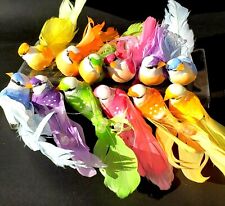Christmas tree Artificial Simulation Clip on Bird With Feather 12pcs picture