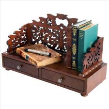 Victorian Style Home Office Desktop Caddy Two Drawer Fretwork Organizer picture