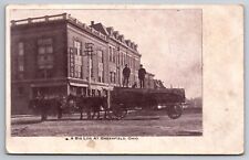 A Big Log at Greenfield Ohio OH Street View Harper Building c1905 Postcard picture
