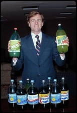 Photo:John Sculley PepsiCo CEO 1980s Aspartame Mountain Dew Pepsi Bottles picture