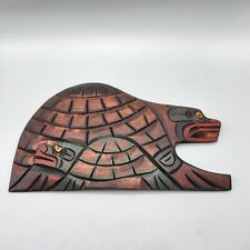 Kwakiutl Turtle Parent + Baby Carved Wood Art Demsey Willie Gilford Isl BC PNW picture