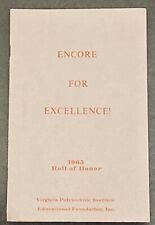 1965  Virginia Polytechnic Institute Encore For Excellence Roll Of Honor  picture