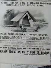 Kvc25 Ephemera 1895 advert Benjamin edgington ridge tent  picture