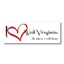 I Love West Virginia, It's Where I Call Home US State Magnet Decal, 3x8 Inches picture