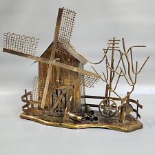 Vintage Tin Copper Windmill Music Box Motion Rustic Barn Farm House Decor 8 1/4