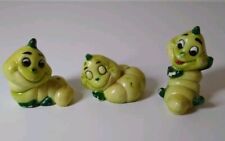 Vintage Whimsical Worms Set Of 3 Figurines For Planters 1980 picture