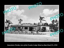 OLD 8x6 HISTORIC PHOTO OF IMMOKALEE FLORIDA THE FRONTIER LODGE MOTEL c1950 picture