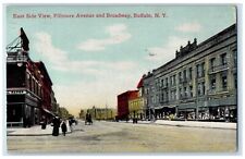 1911 East Side View Fillmore Avenue And Broadway Stores Buffalo NY Postcard picture