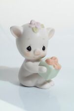 Vintage Precious Moments 1993 Pig Figurine #524506 Oinky Birthday Piggy w/ Gift picture