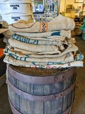 LOT OF 3 COFFEE BEAN BURLAP GUNNY BAGS SACKS, MULTIPLE COUNTRIES picture
