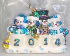 Radko A Snow-mazing Year Jeweled Snowman Ornament 1017156 Retired 2014 picture