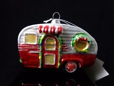 Hobby Lobby Traditional Blown Glass Christmas Ornament Camper picture