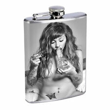 Tattoo Girl Flask D4 8oz Hip Stainless Steel Drinking Whiskey Leaf Hot New picture
