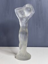 BEAUTIFUL VINTAGE ART DECO STYLE FROSTED GLASS OF A LADY HOLDING AN URN picture