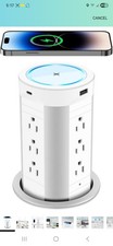 4-inch Pop Up Countertop Outlet with 15W Wireless Charger,Max 45W Power... picture