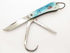 Vintage 1960s Seki Japan Folding Fishing Knife 3 Blade Gaff Hook Saw 5.1