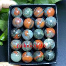 20pc Wholesale Natural blood stone Ball Quartz Crystal Sphere Healing 15mm+box picture