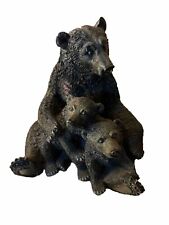 Vintage Moma Black Bear And Cubs Resin/Latex Molded Figuring 9” picture