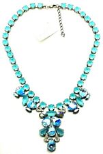 Women's Ladies Genuine  Swarovski Elements  Necklace See Blue Marine White Metal picture