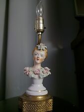 Antique Porcelain Victorian figurine table lamp picture