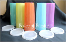 Tupperware New Set of 5 Vintage Straight 16oz Stacking Pastel Tumblers Cups picture