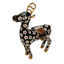 Cloisonne Enamel Bronze Deer Figurine 5