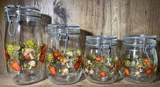 ARC France "Spice of Life" Vegetable/Mushroom Glass Canisters With Lids Set Of 4 picture