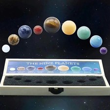 Solar System Natural Crystal Gemstones Set 9 Ball 3D Gift Model Astronomy Space picture