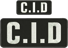 C. I. D. EMBROIDERY PATCH 4X10'' AND 2X5 HOOK ON BACK BLK/WHITE picture