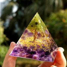 Tree of Life Peridot Healing Crystal Meditation Yoga Pyramid Orgone Energy Stone picture