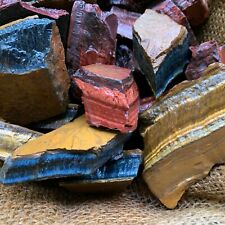 MIXED Tiger Eye Rough (RED, BLUE, GOLD) - 500 Carat Lots+a FREE Faceted Gemstone picture