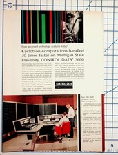 1960s CONTROL DATA 3600 Computer Ad Michigan State University Vintage Ephemera picture