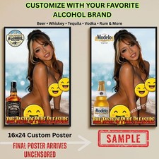 Sexy Pinup Girl Custom Alcohol Poster Any Beer Whiskey Tequila Vodka Brand # 289 picture