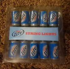 (3) NEW  Miller Lite String Lights, Beer can Christmas lights, lot of 3 picture