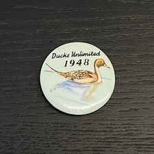 1948 Ducks Unlimited Waterfowl and Wetlands Conservation - Member Pinback Button picture