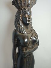 RARE ANTIQUE ANCIENT EGYPTIAN Statue Goddess Isis Head Candlestick 1825-1777 Bc picture