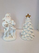 Vintage Christmas Wonder Set Of 2  Porcelain Christmas Tree And Santa picture