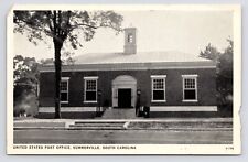 c1930s US Post Office Exterior Street Vtg Summerville South Carolina SC Postcard picture